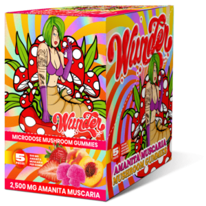 WUNDER AMANITA MUSCARIA GUMMIES STRAWBERRY NECTARINE 2500MG 5 10pk
