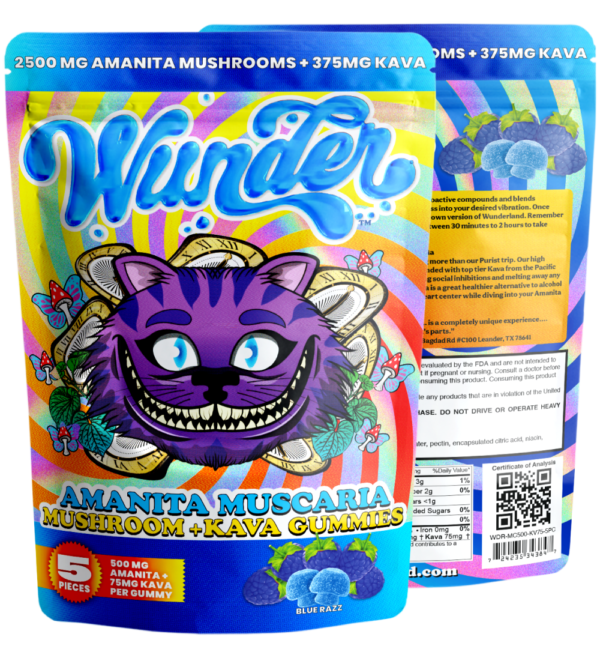 WUNDER AMANITA MUSCARIA ​GUMMIES BLUE RAZZ 2500MG