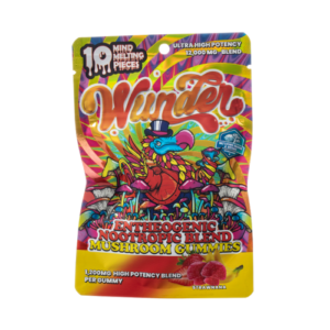 WUNDER ENTHEOGENIC NOOTROPIC BLEND MUSHROOM GUMMIES STRAWNANA 12G
